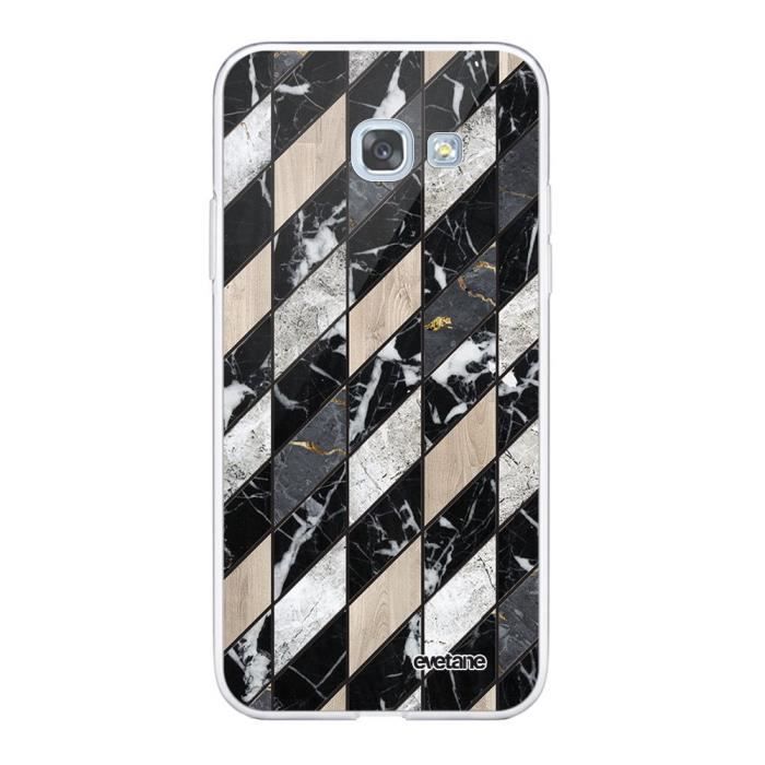Coque Samsung Galaxy A5 2017 360 intégrale transparente Marbre Gris Beige Ecriture Tendance Design Evetane