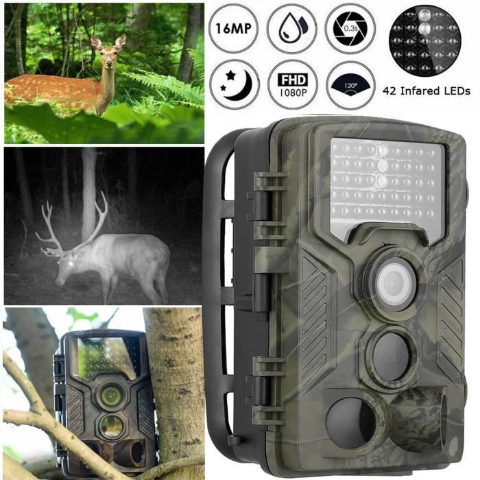 Caméra de chasse 1080p HD 42 LED infrarouge vision nocturne infrarouge chasse caméra de surveillance IP56 caméscope extérieur étanch