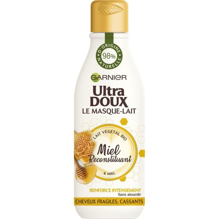 Masque-Lait GARNIER Miel Reconstituant Ultra Doux 98% d'origine naturelle - 250 ml