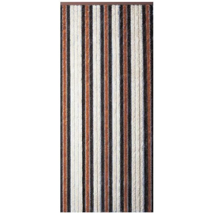 MOREL - Rideau de porte chenille Florence beige, bronze et brun 100x220 cm