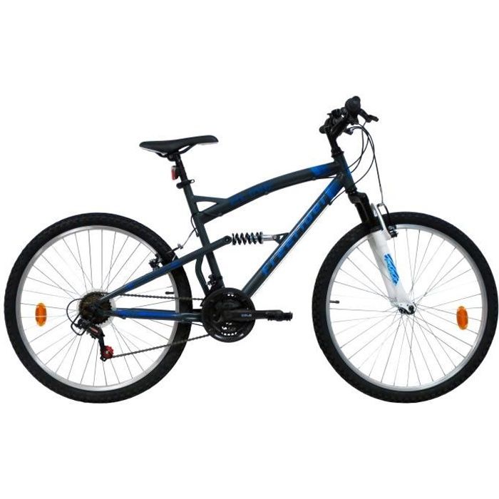 VELO VTT 26'' TOUT SUSPENDU – CADRE SUSPENDU – FOURCHE TELESCOPIQUE - 18 VITESSES – FREINS V-BRAKE