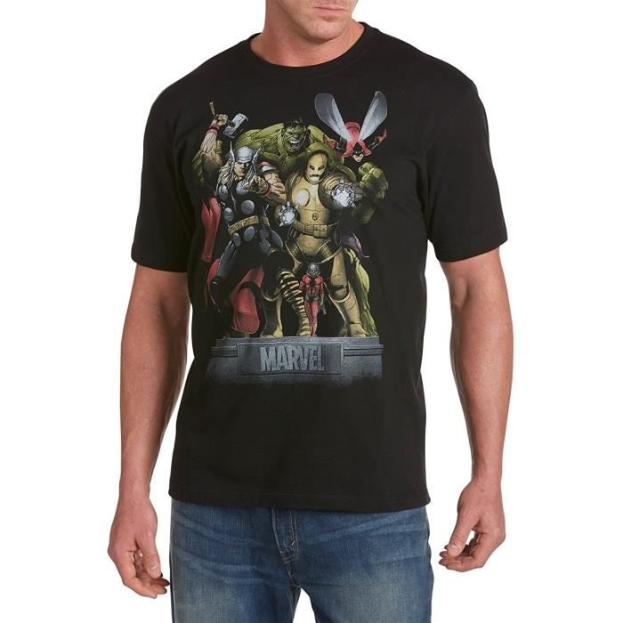 Avengers Originals Big & Tall Homme Manche Courte Graphic Tee Shirt Homme Fitness Tee Shirt Summber Black Vêtemente Tee Shirt Homme
