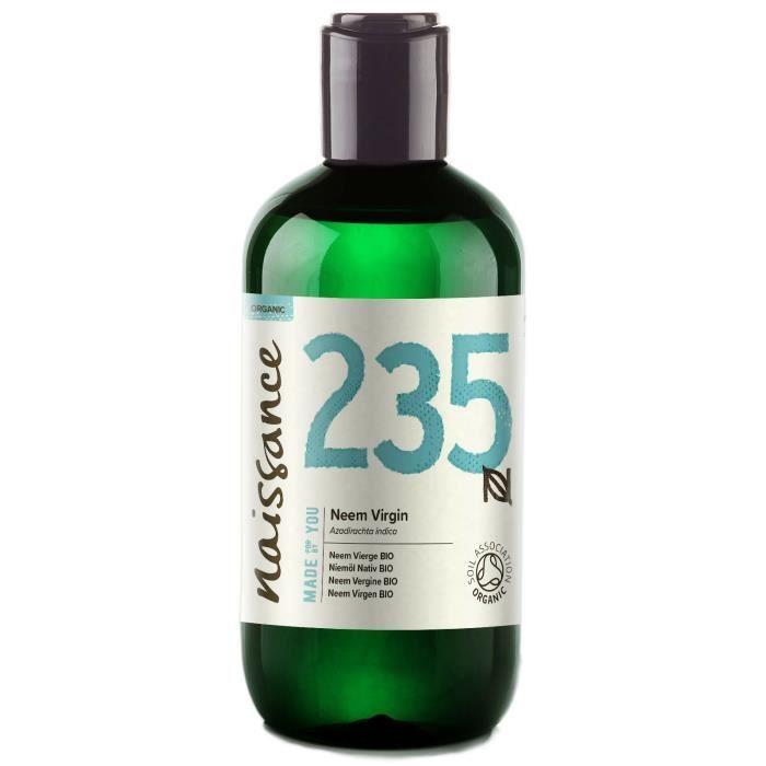 Huile végétale de Neem Vierge BIO - 250ml - pressée à froid - 100% pure et naturelle