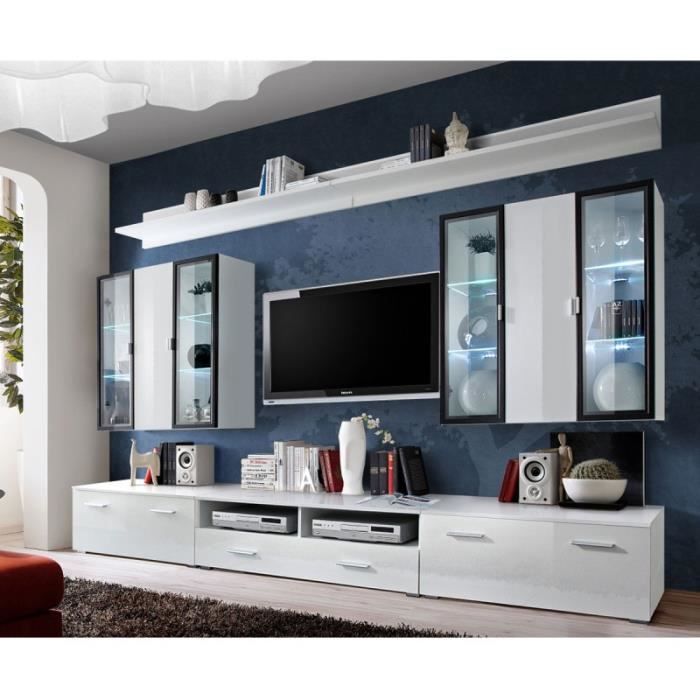 Meuble Tv Mural Design -iceland- 300cm Blanc - Paris Prix