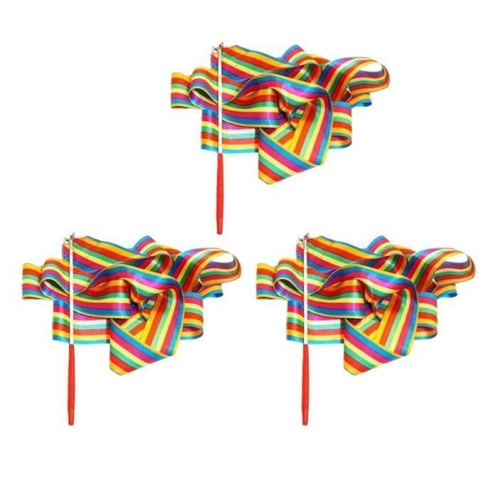 10 pcs 3.2 Rythmique Art Gymnastique Ruban avec Bâton Enfants Danse Streamers Riband Twirling RUBAN DE GYMNASTIQUE RYTHMIQUE