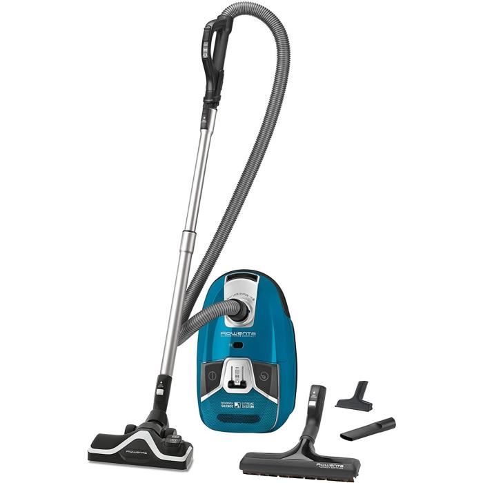 Rowenta ro6361ea Silence Force 4 A + COMPACT PARQUET Aspirateur avec Sac, Très Silencieux, 3.5 l, bleu