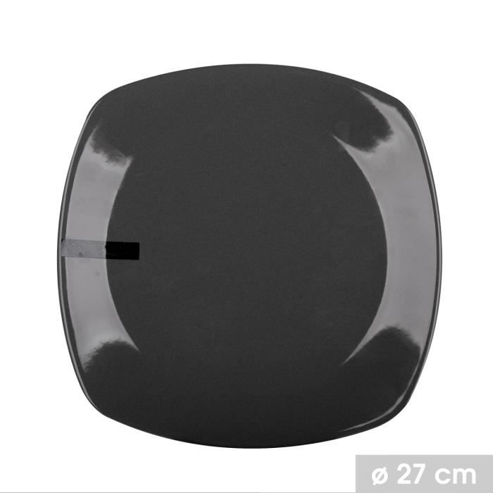 Assiette Carrée Noir 27 x 27 cm