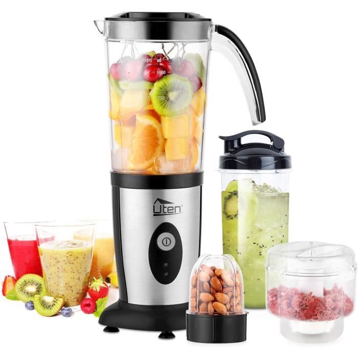Mixeur Blender Portable - Uten Mini Blender - 1.25L pour Milk-Shake, Jus de Fruits Légumes
