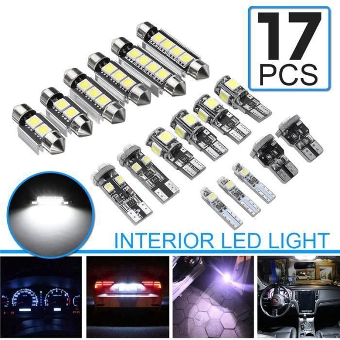 Ywei 17 PCS Ampoule T10 T5 Blanc LED Voiture Intérieur Pour BMW E90 E91 E92 Série 3