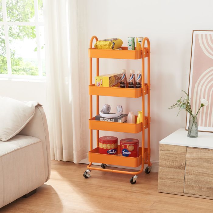 Chariot de service Pyhäntä à 4 paniers acier 104 x 46 x 35 cm orange Chariot de service Pyhäntä à 4 paniers acier 104 x 46 x 35 cm orange