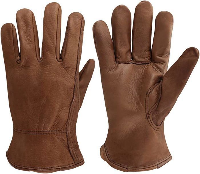 Ruvigrab 1990 Gants De Conduite En Cuir Fleur Naturelle - Lot De 2 Paires, Confort Et Résistance Exceptionnels