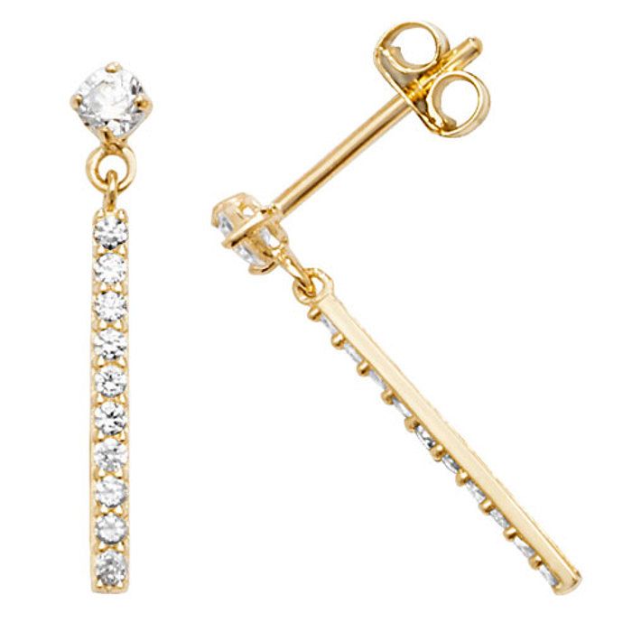 Boucles D'oreilles Femme En Or 9 Carats (375/1000) - Zirconium Cubique 7mm - Neuf Avec étiquettes