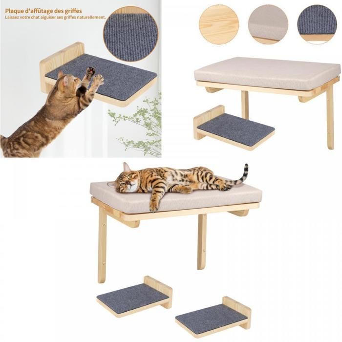 Meilleurs prix pour XJING-Le chat grimpe à l'échelle murale, le chat grimpe le cadre mural - économise de l'espace-61*40*15cm