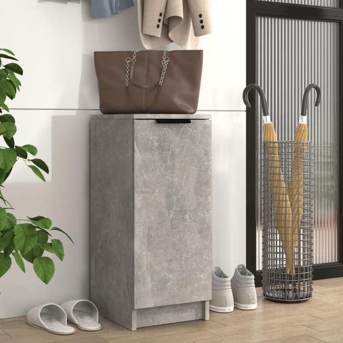 Armoire à chaussures - SWEETY - Meuble à chaussures - Gris béton 30x35x70 cm Bois dingénierie m841