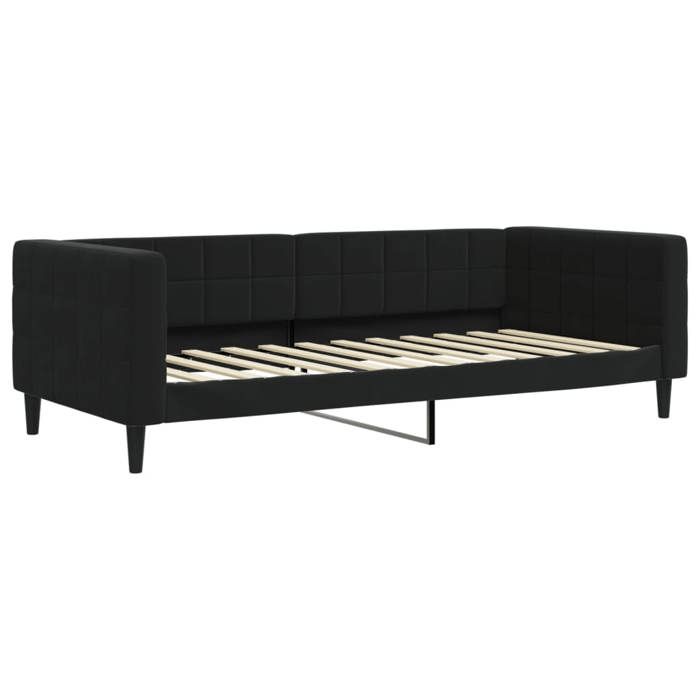 Lit simple ContemporainBanquette lit/Lit de repos sans matelas noir 90x200 cm velours - 1 Place SP17281BED87128934