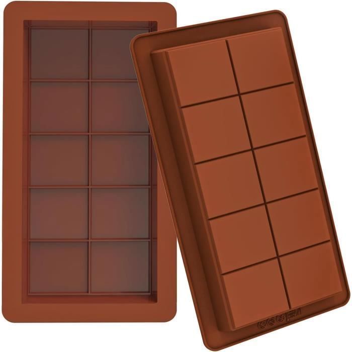 Moule Silicone Chocolat + 100 Feuilles D'emballage - 2 Moules, 6 Cavités, Réutilisable, Sans BPA - 5