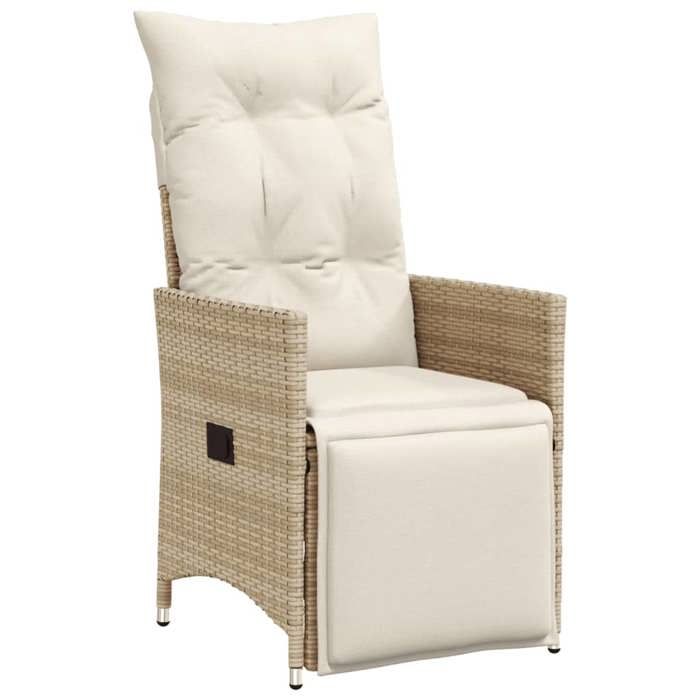 NEW 2025 Fauteuil inclinable de jardin - GKO - Anti-UV - avec coussins - beige résine tressée - size:56x59x92 cm @@4127