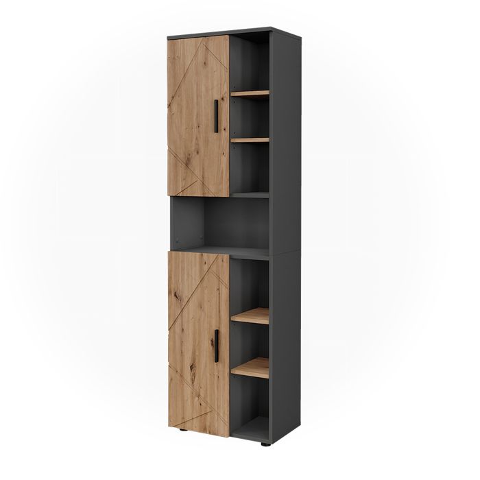 Armoire haute Irma 50x172cm avec 2 portes Anthracite/Chêne de force doré Vicco 54781 Armoire haute Irma 50x172cm avec 2 portes Anthracite/Chêne de force doré Vicco 54781