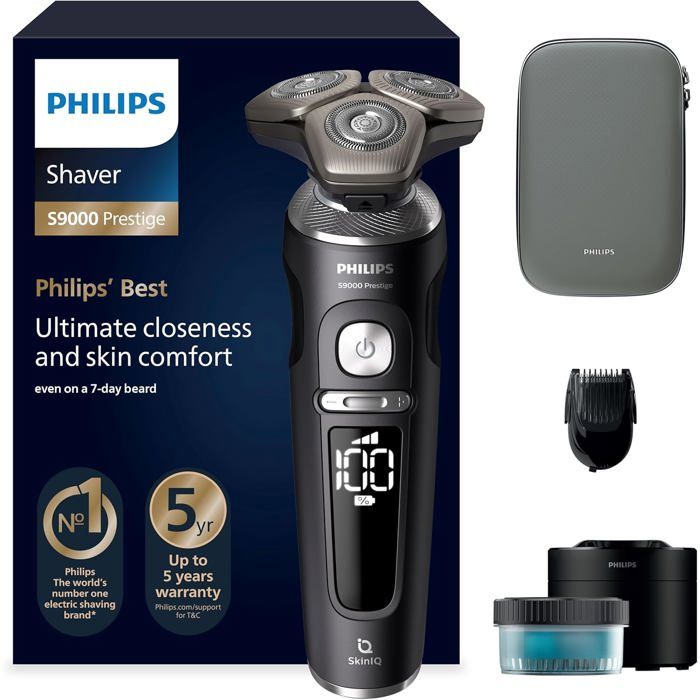 Rasoir électrique PHILIPS Series 9000 Prestige Technologie SkinIQ Autonomie 60 min