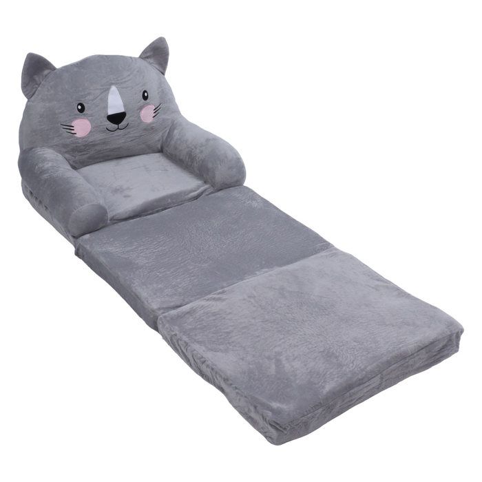 Chaise pour tout-petits Chaise pour enfant en bas âge Style dessin animé gris pliable poignée meuble divan 3 couches