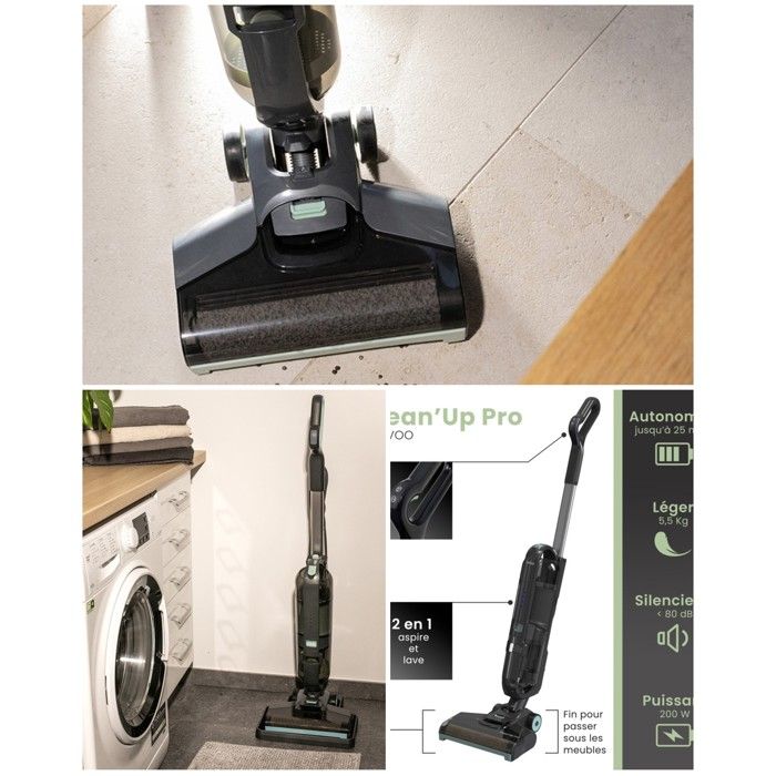 Aspirateur balai laveur - LIVOO - CLEANUP PRO - 200W - 11 kPa - Autonomie 25 min - Livoo