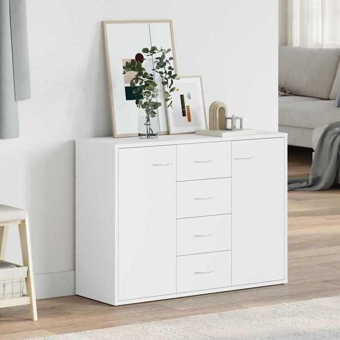 Blanc Buffet Blanc 88x30x65 cm Bois dingénierie - Vaisselier H7685
