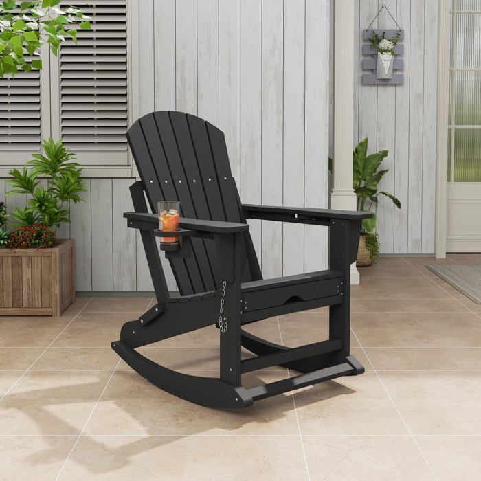 Fauteuil de jardin transformable - LUNSY - Adirondack 4 en 1 - Transformable: fixe bascule repose-pieds
