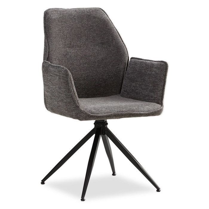 Chaise rembourrée Laine chenille grise unité pivotant avec accoudoirs Cuisine Salle à manger Bureau Chaise rembourrée Laine chenille grise unité pivotant avec accoudoirs Cuisine Salle à manger Bureau