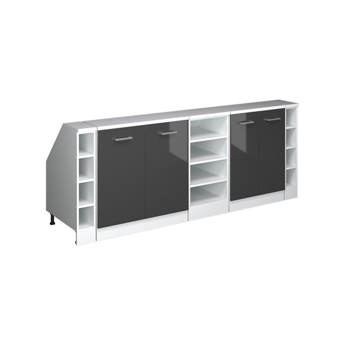 Meuble sous pente R-Line 210cm Lot de 5 caissons 60 cm de profondeur Anthracite Haute brillance/Blanc Vicco 60418 Meuble sous pente R-Line 210cm Lot de 5 caissons 60 cm de profondeur Anthracite Haute brillance/Blanc Vicco 60418