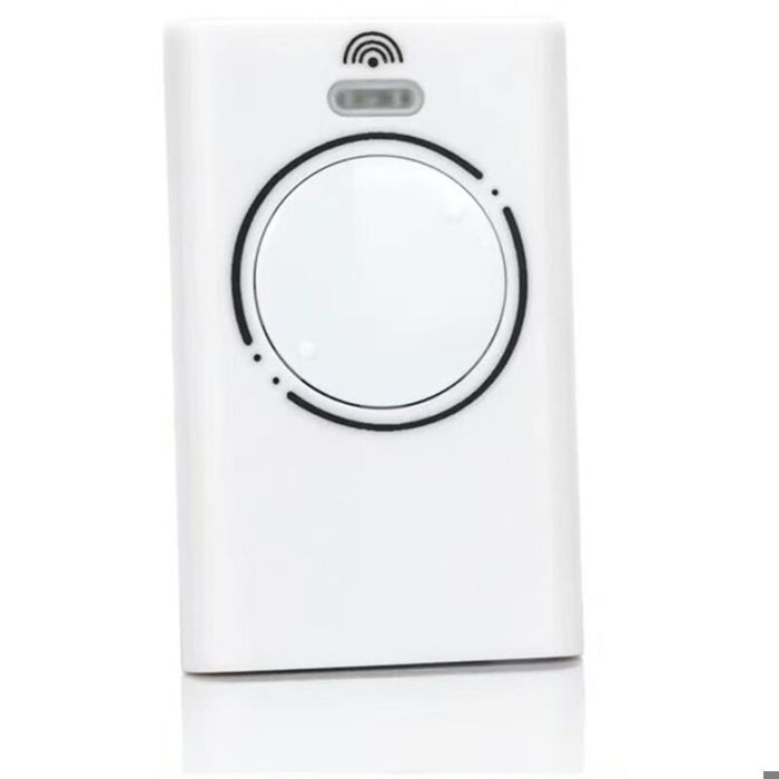 Télécommande universelle 2 boutons blanc compatible avec portails et portes de garage (300–868 MHz) modèle équivalent à