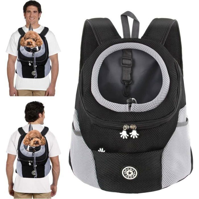 Sac à Dos Transport Chien Respirant Taille L Noir - Réglable Fond Étanche Pliable Femeo