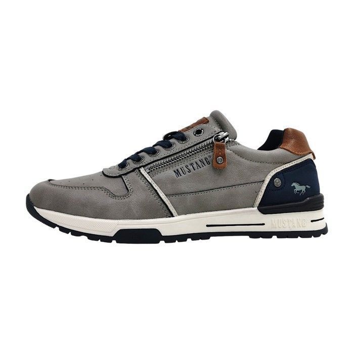 Hommes Mustang chaussure à lacets sportive  Textile Lacets Plat - grey