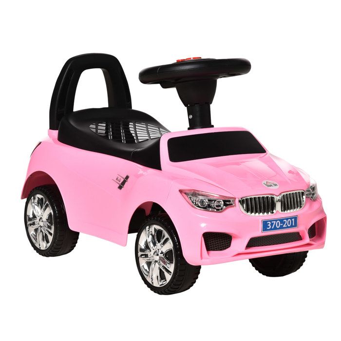 Voiture Porteur pour Enfants avec Volant Phares et Musique - Rose - 63 5 x 28 x 36 cm