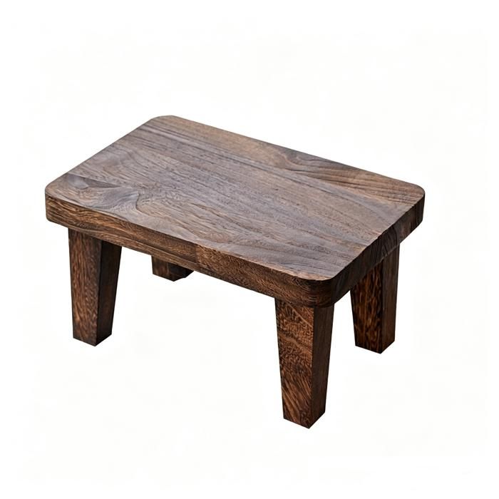 Petit tabouret bas rectangulaire en bois massif style japonais portable multi-usage pour chaussures table basse et table à langer