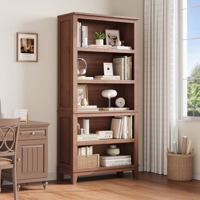 Etagère campagne 5 niveaux 71 L315 marron pieds bois vintage salon bureau bibliothèque