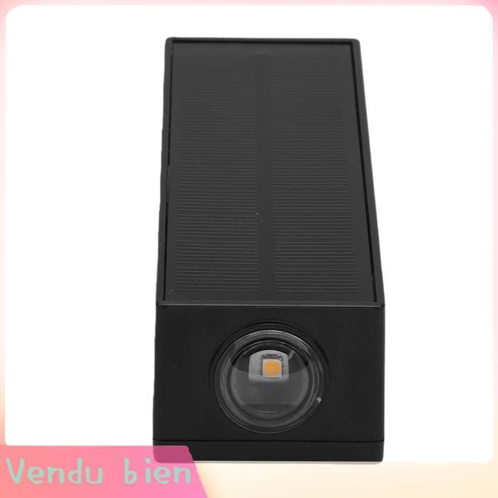 Applique murale solaire haut et bas lampe avec crépuscule à laube autonomie de 12 heures IPX5 pour clôture porche Patio