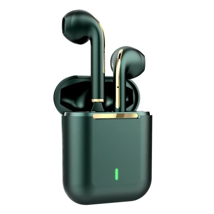 Vert-écouteurs sans fil Bluetooth J18, stop-bruit, commande tactile, batterie 300mAh, pour téléphone Xiaomi