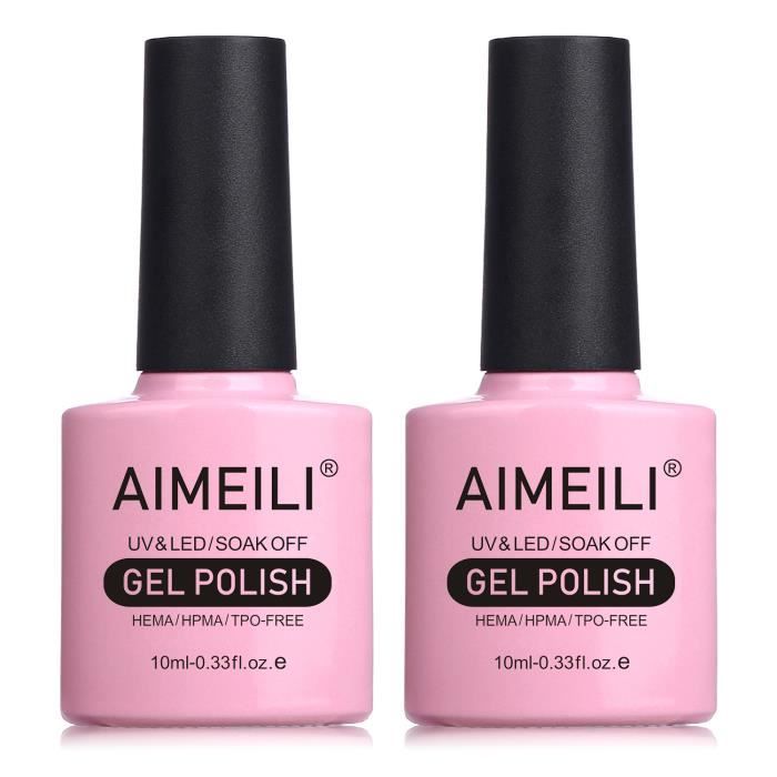 AIMEILI Soak Off UV LED Gel Vernis à Ongles Blanc et Noir - (011+007) 10Ml