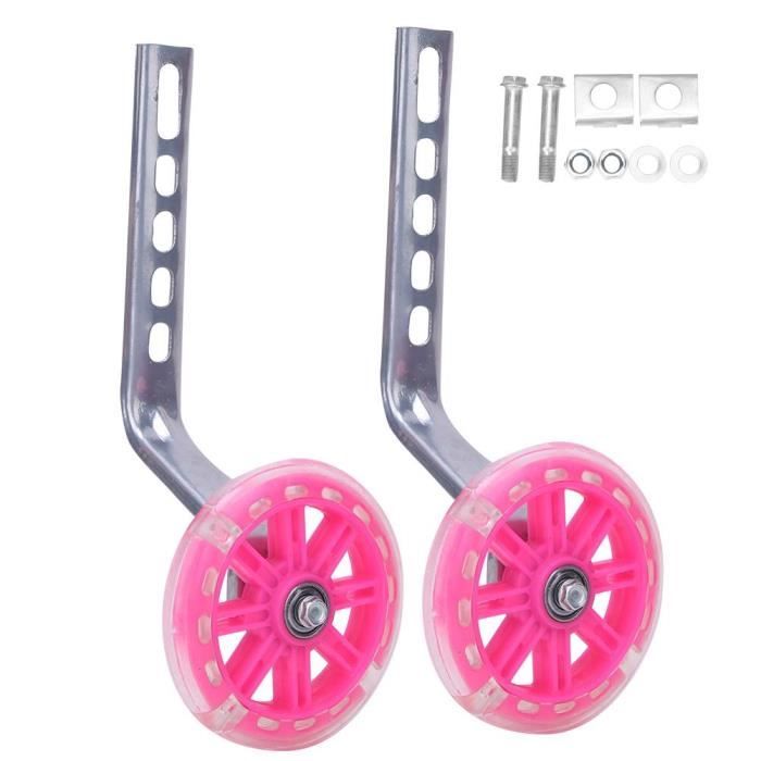 Roues de formation pour enfants pour vélos 12-20 pouces avec support (rose)