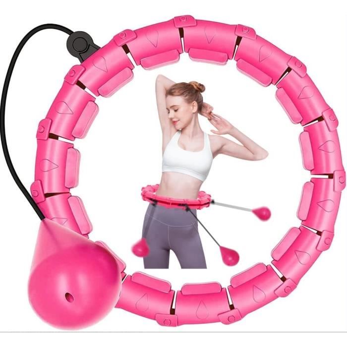 Cerceau Hula Hoop Fitness 2-en-1 – 27 Nœuds Réglables (65-160 Cm), Affichage Digital, Boule Lestée – Perte De Poids, Abdos, Sport