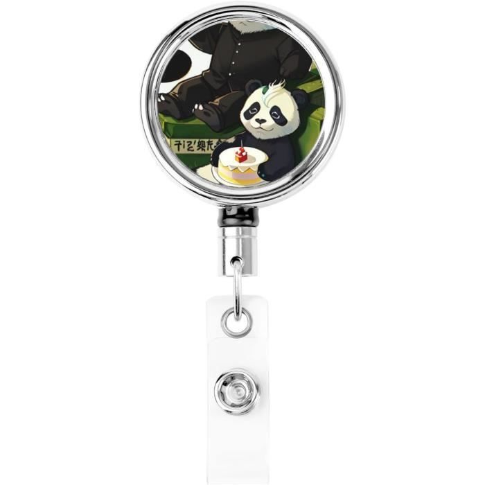PorteBadge Pandas Du Père Et Du Fils En Métal Robuste Rétractable