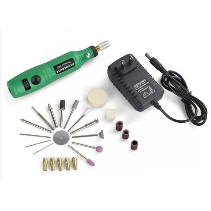 Kit Micro-ponceuse Détail Avec 105 Feuilles Abrasives - Ponceuse Mini Pour Bois, Métal, Crevasses - Papiers Grains P80 à P1500
