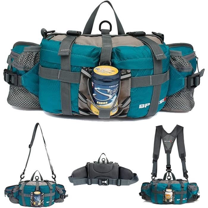 Pochette Gourde HUNTVP - Sac Banane Tactique Avec Porte-bouteille, étanche Et Modulable, Idéal Pour Sport Et Randonnée Sac Sport Randonnée Cyclisme
