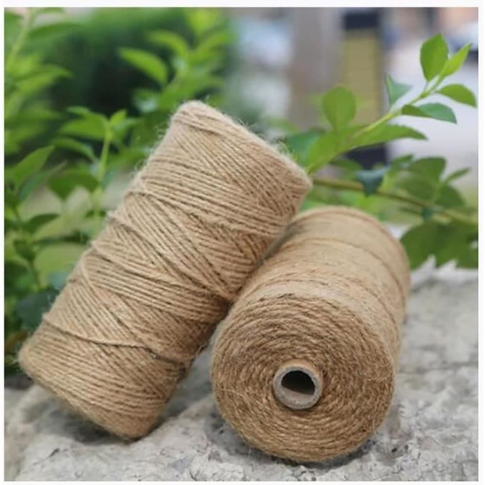 Ficelle Jute Naturelle 400m - 4 Bobines 2mm Pour Emballage Cadeau, DIY, Décoration