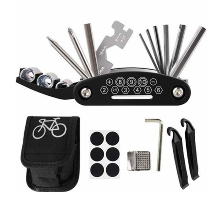 16-en-1 Outil Réparation Vélo,Multifonctionnel d'outils de vélo
