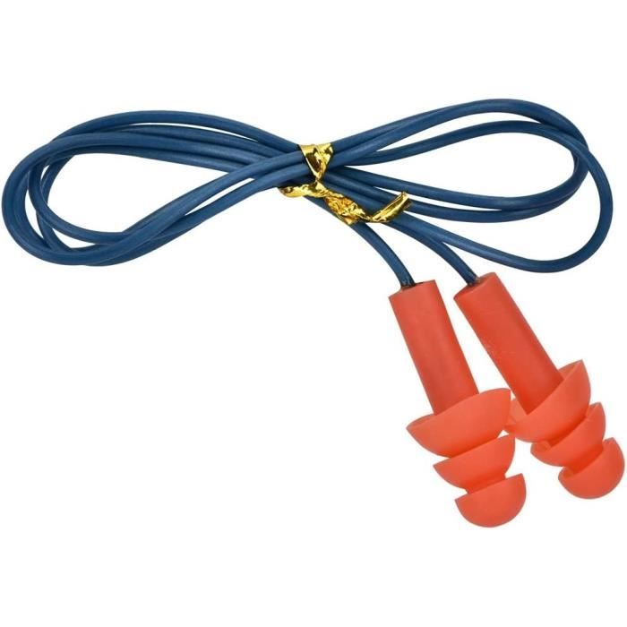 3M Ultrafit Lot De 10 Bouchons D’Oreilles Avec Cordon – Protection Auditive SNR 32 DB