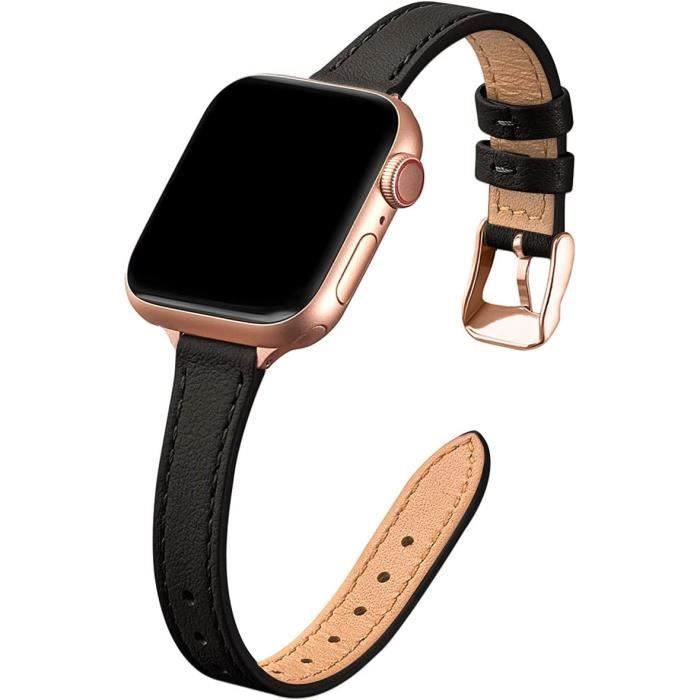 Compatible Avec Le Bracelet Apple Watch 41Mm 40Mm 38Mm Fin Cuir
