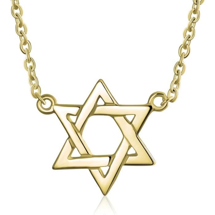 Collier pendentif CLÉ, Ani Le Dodi - bijou judaïque charme étoile de David AR