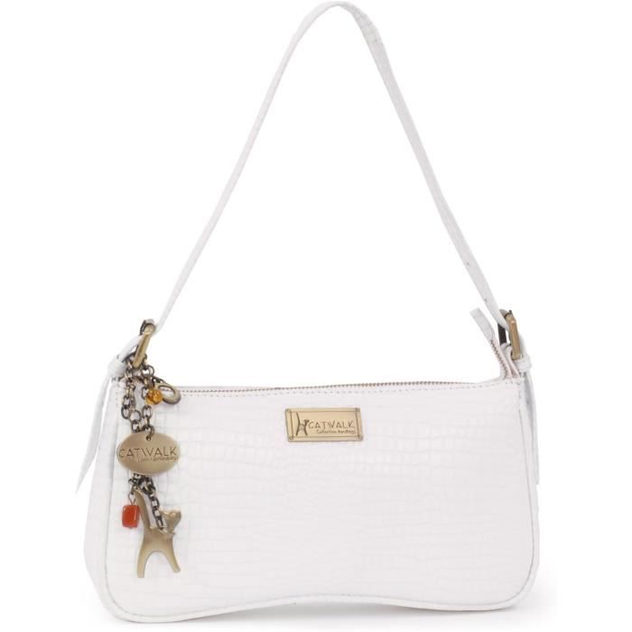 Sac à Main CAROLL Porté épaule En Cuir De Vachette Beige - Occasion Très Bon état
