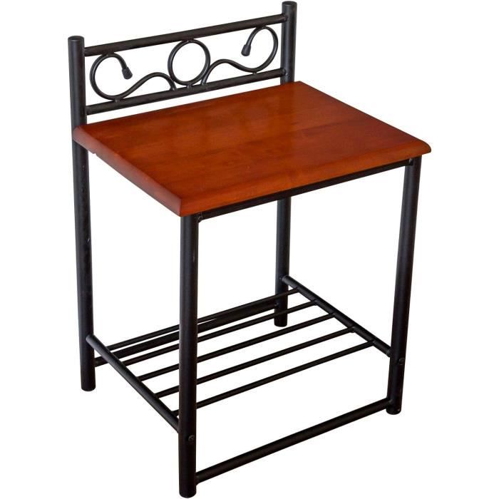 Table de chevet console de nuit lit sommier tapissier bois massif 57 cm